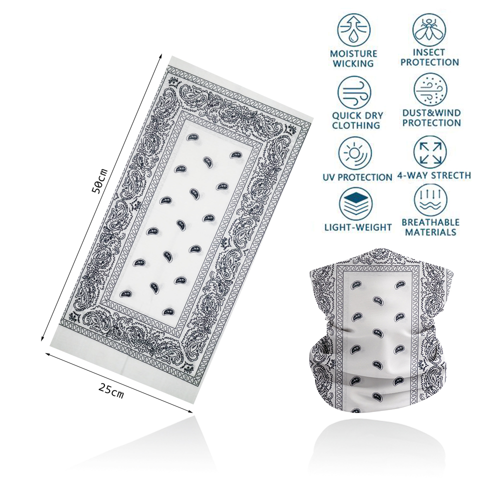 White Paisley Neck Gater Tube  - Cycling Gear For Women review and price