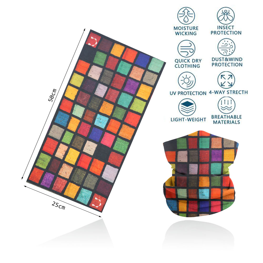 Geometric Plaid Printed Bandan - Cycling Gear For Women review and price
