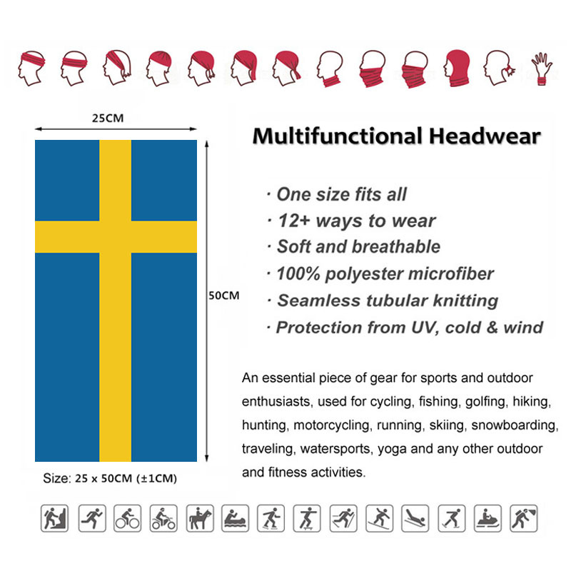 Sweden Flag Printed Bandana He - Cycling Gear Usa review and price